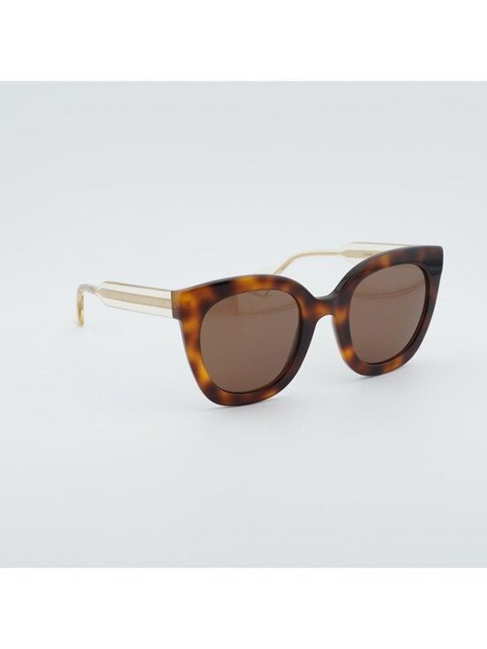 Gucci GG0564S 002 Women Sunglasses Havana Cat Eye Frame, Brown Lenses